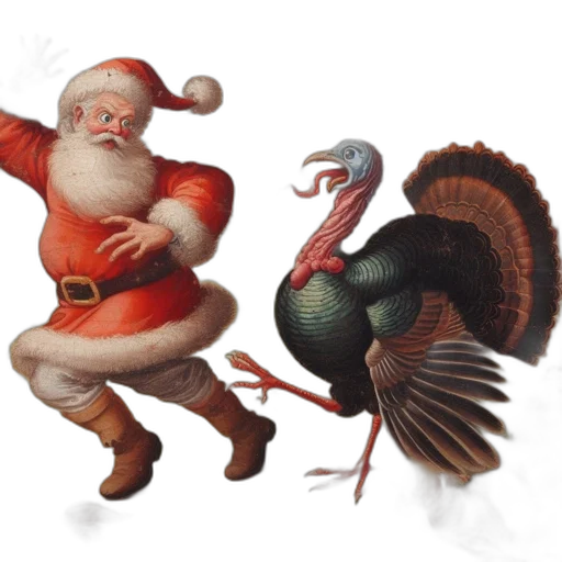 concept art, photorealistic, santa, pursued transparent PNG cut-out