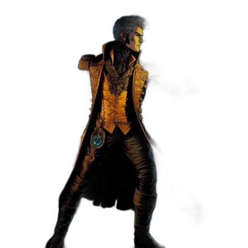 jacket, staff, sword, mask transparent PNG cut-out