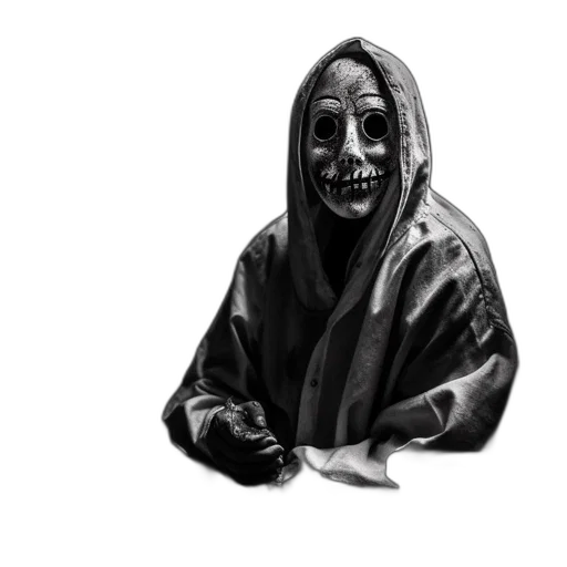 mask, face, jacket, creature transparent PNG cut-out