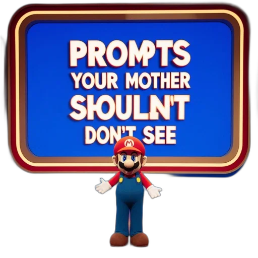 pixel art, 3d render, concept art, mario transparent PNG cut-out