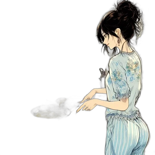 dress, dragon, staff, weapon transparent PNG cut-out