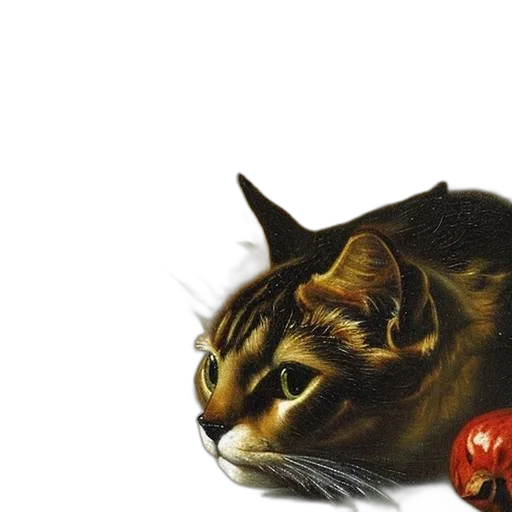 animal, food, photorealistic, oil painting transparent PNG cut-out