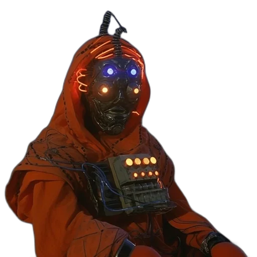 robot, jacket, mask, creature transparent PNG cut-out