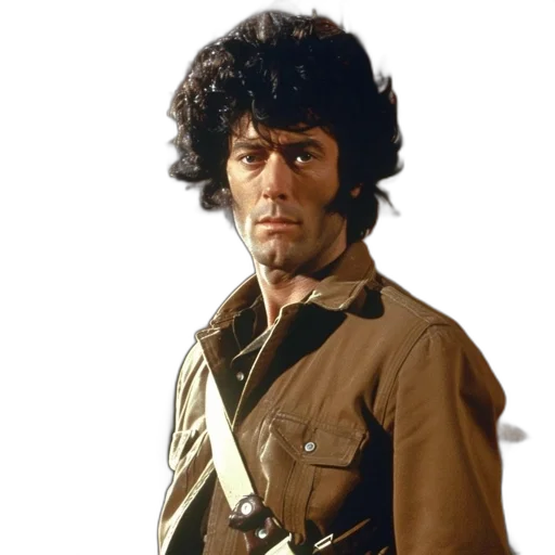 jacket, staff, face, hair transparent PNG cut-out
