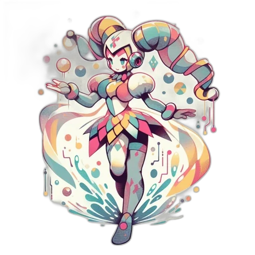robot, staff, concept art, pixel art transparent PNG cut-out