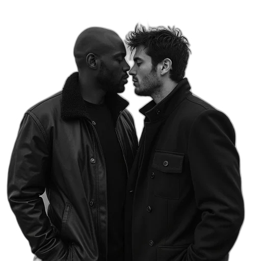 jacket, photorealistic, monochrome, dark transparent PNG cut-out