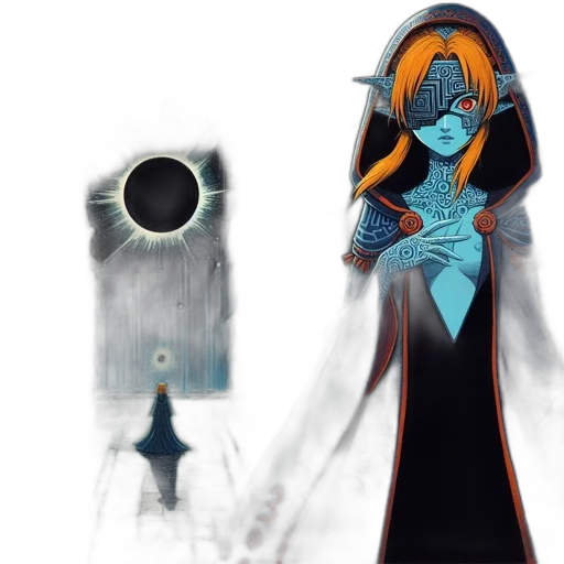 dress, mask, staff, robot transparent PNG cut-out