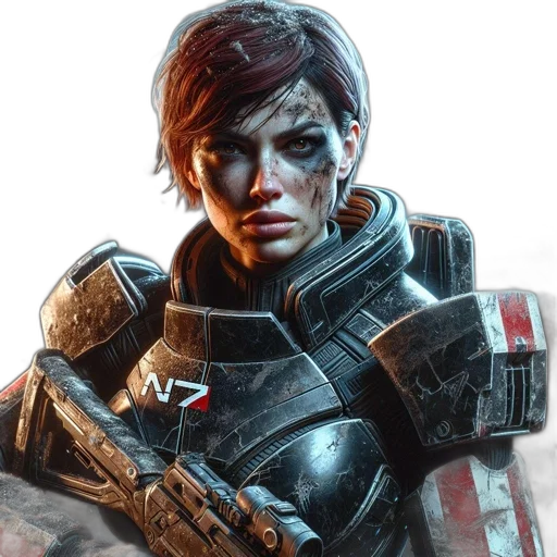 face, weapon, jacket, concept art transparent PNG cut-out