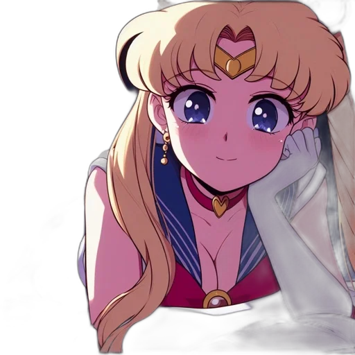 crown, face, anime, vaporwave transparent PNG cut-out