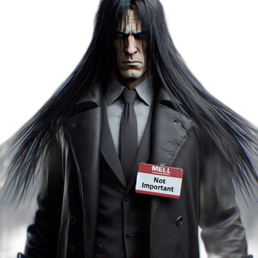 jacket, mask, hair, staff transparent PNG cut-out