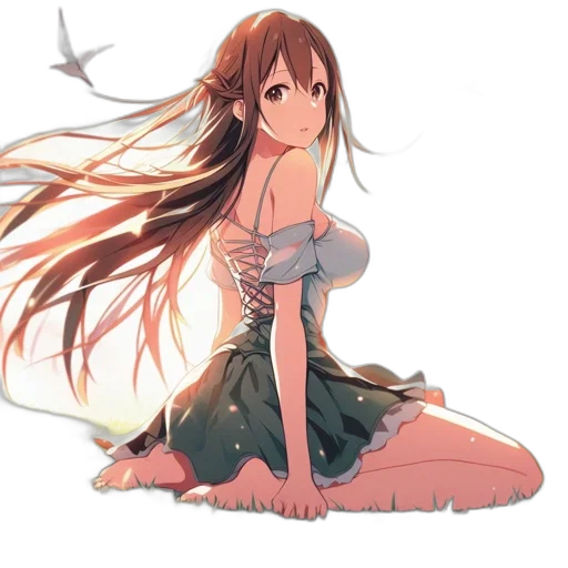 dress, sword, anime, fantasy art transparent PNG cut-out