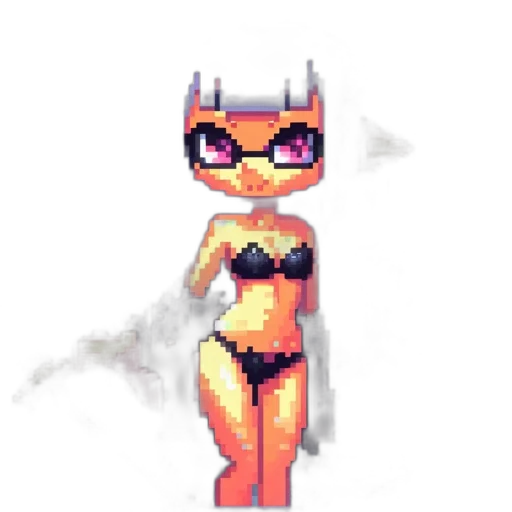 robot, dress, pixel art, concept art transparent PNG cut-out