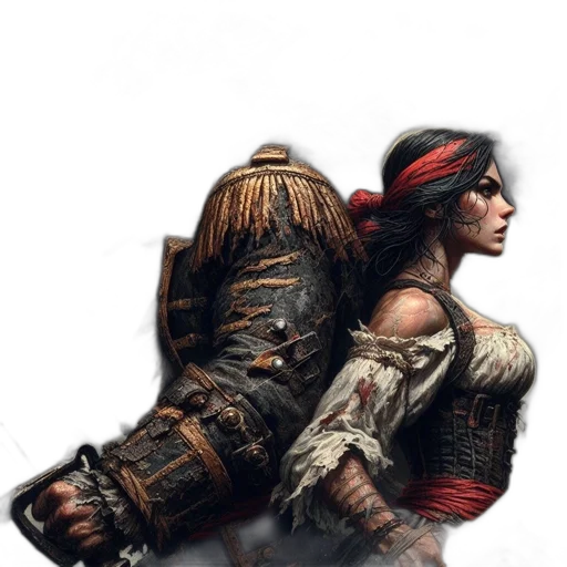 weapon, sword, jacket, concept art transparent PNG cut-out