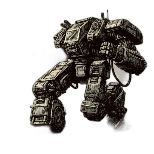 robot, weapon, concept art, 3d render transparent PNG cut-out