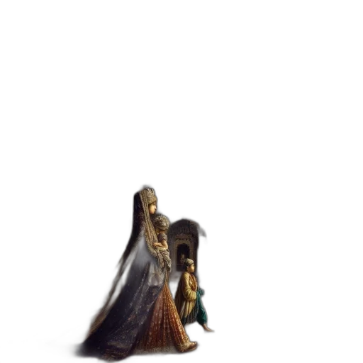 dress, sword, staff, crown transparent PNG cut-out