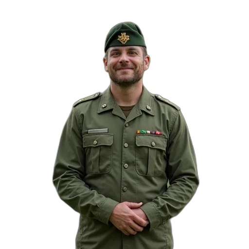 staff, jacket, hat, man transparent PNG cut-out