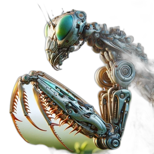 robot, creature, concept art, cyberpunk transparent PNG cut-out