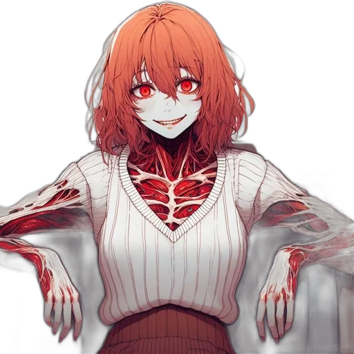creature, dress, face, weapon transparent PNG cut-out