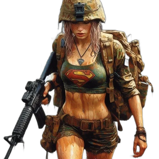 weapon, dress, concept art, comic book art transparent PNG cut-out