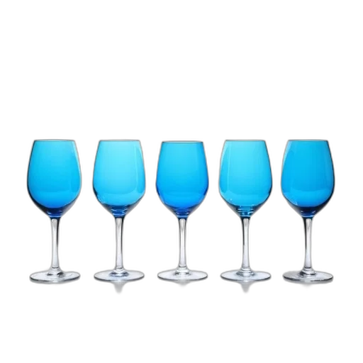 3d render, blue, row, six transparent PNG cut-out