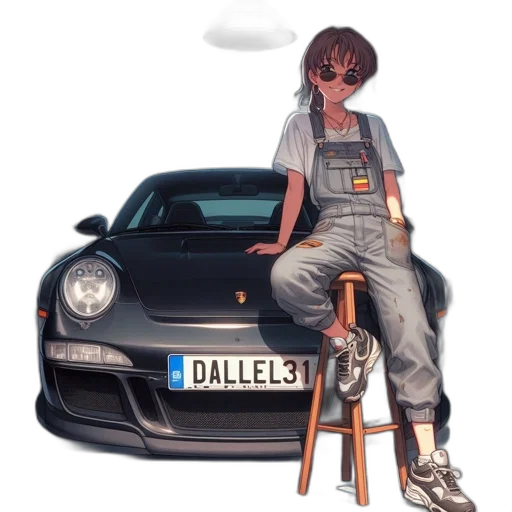 car, concept art, photorealistic, anime transparent PNG cut-out