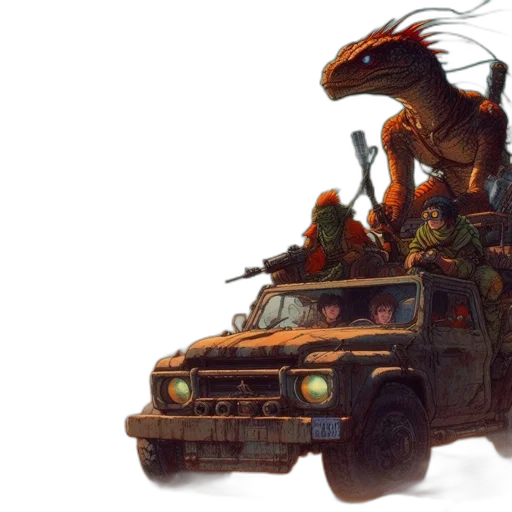 dragon, car, concept art, fantasy art transparent PNG cut-out