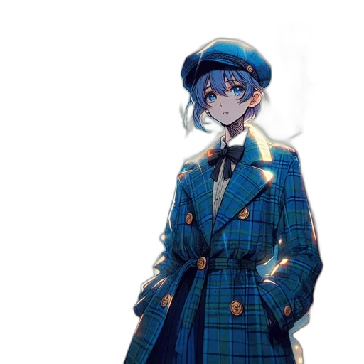 jacket, dress, staff, hat transparent PNG cut-out
