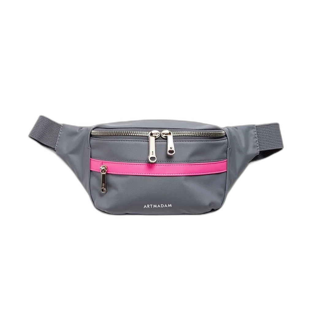 grey, fanny, pack, pink transparent PNG cut-out