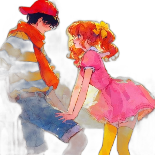 dress, watercolor, anime, concept art transparent PNG cut-out