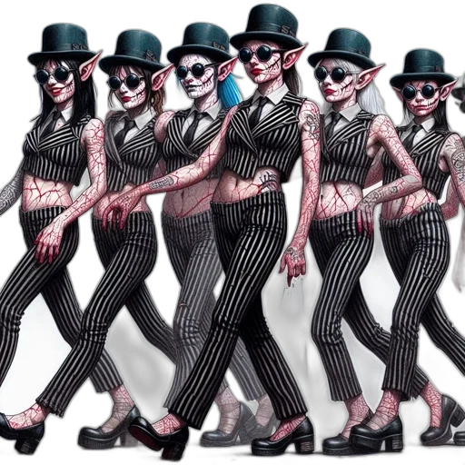 concept art, cartoon, comic book art, six transparent PNG cut-out