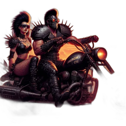concept art, comic book art, fantasy art, cyberpunk transparent PNG cut-out