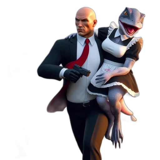 robot, jacket, weapon, mask transparent PNG cut-out