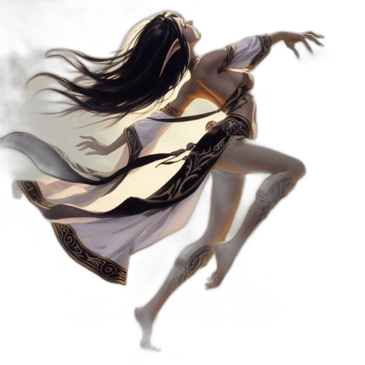 dress, hair, creature, mask transparent PNG cut-out