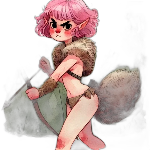 creature, staff, animal, watercolor transparent PNG cut-out