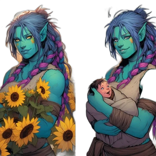 concept art, fantasy art, comic book art, pixel art transparent PNG cut-out