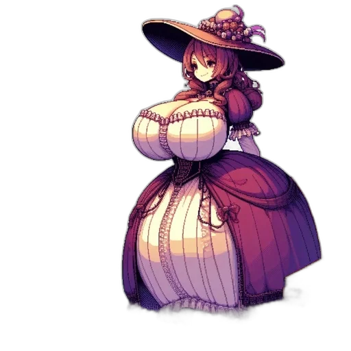 dress, hat, staff, crown transparent PNG cut-out