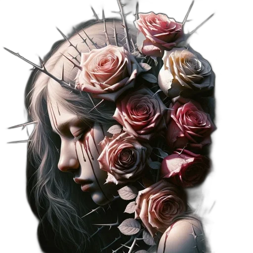 crown, face, mask, flower transparent PNG cut-out