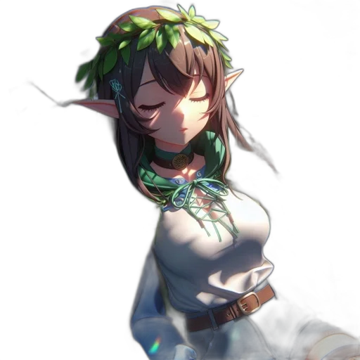 dress, flower, crown, staff transparent PNG cut-out