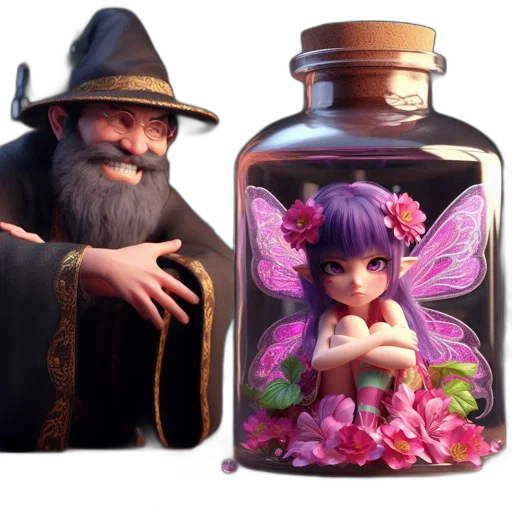 bottle, concept art, fantasy art, 3d render transparent PNG cut-out
