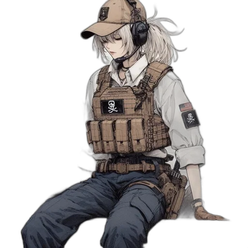 weapon, jacket, animal, staff transparent PNG cut-out