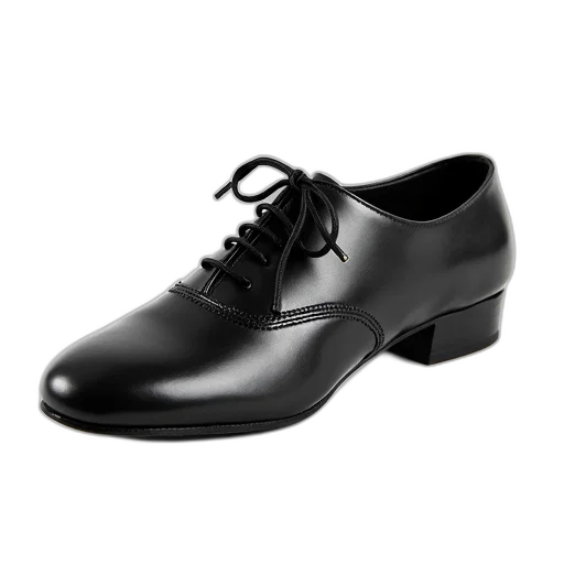 shoes, black, leather, dance transparent PNG cut-out