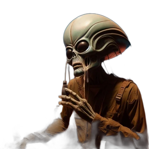 mask, creature, staff, robot transparent PNG cut-out