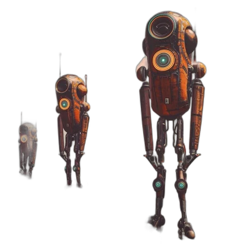 robot, weapon, creature, staff transparent PNG cut-out