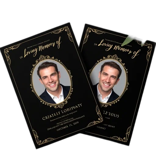 set, three, funeral, programs transparent PNG cut-out