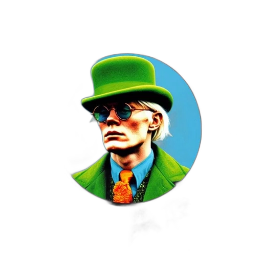 hat, face, staff, comic book art transparent PNG cut-out