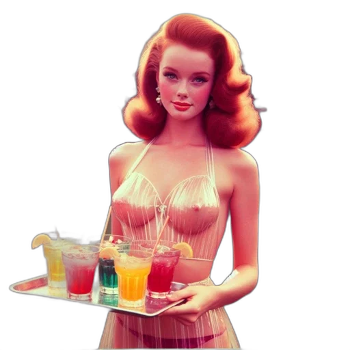 dress, food, vaporwave, photorealistic transparent PNG cut-out