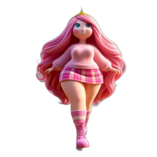 dress, hair, creature, 3d render transparent PNG cut-out