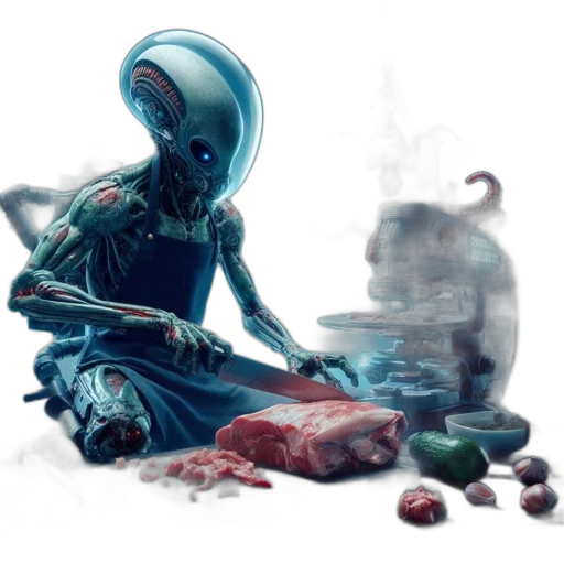 robot, creature, food, concept art transparent PNG cut-out