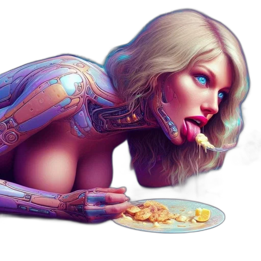 robot, food, jewelry, cyberpunk transparent PNG cut-out