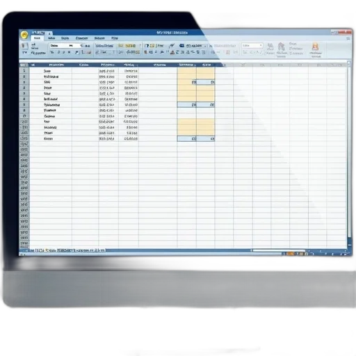 computer, screen, displaying, spreadsheet transparent PNG cut-out